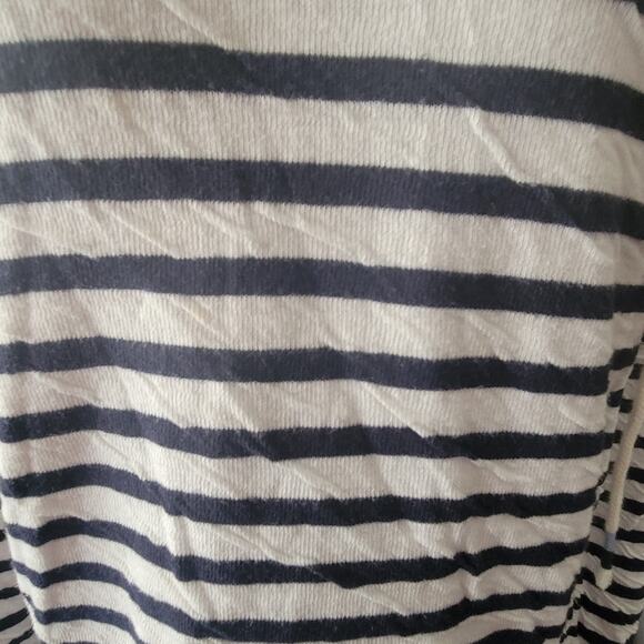 Medium Eddie Bauer navy blue and white striped pullover hoodie - Picture 2 of 4